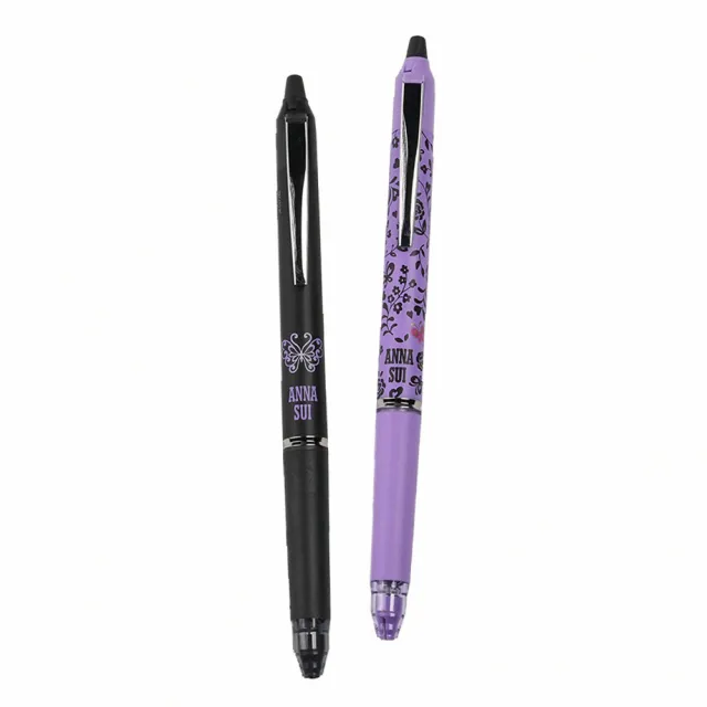 【PILOT 百樂】ANNA SUI 限定限量 FRIXION BALL 0.5mm黑墨 魔擦筆  2入組(蝴蝶、貓、玫瑰、花紋)