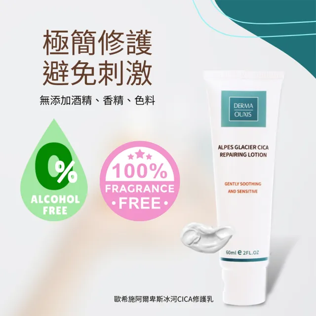 【Derma Ouxis歐希施】阿爾卑斯冰河CICA修護乳60ml(2瓶組)