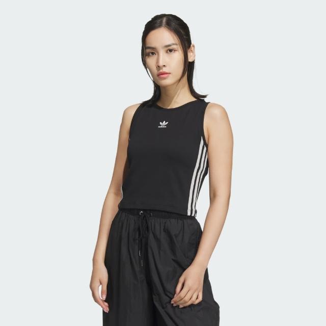 【adidas 愛迪達】背心 女款 運動背心 慢跑 三葉草 亞規 3S PAD TANK 黑 JI6860