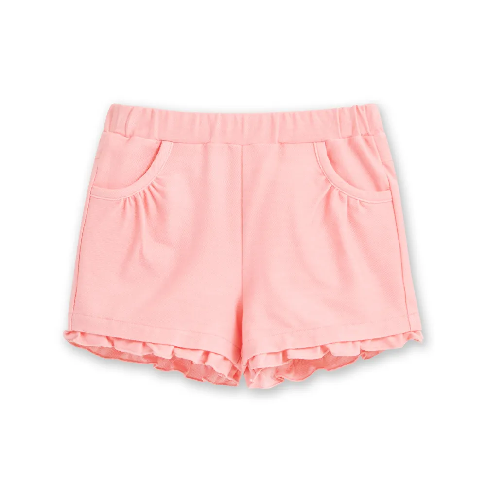 【奇哥】Chic a Bon 女童裝 甜蜜午茶粉色花邊短褲-吸濕排汗(2-5歲)