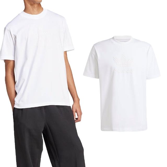 【adidas 愛迪達】Mono Tee 男款 白色 三葉草 棉質 簡約 上衣 T恤 運動 休閒 短袖 IZ2526