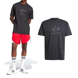 【adidas 愛迪達】Mono Tee 男款 黑色 三葉草 棉質 簡約 上衣 T恤 運動 休閒 短袖 IZ2527