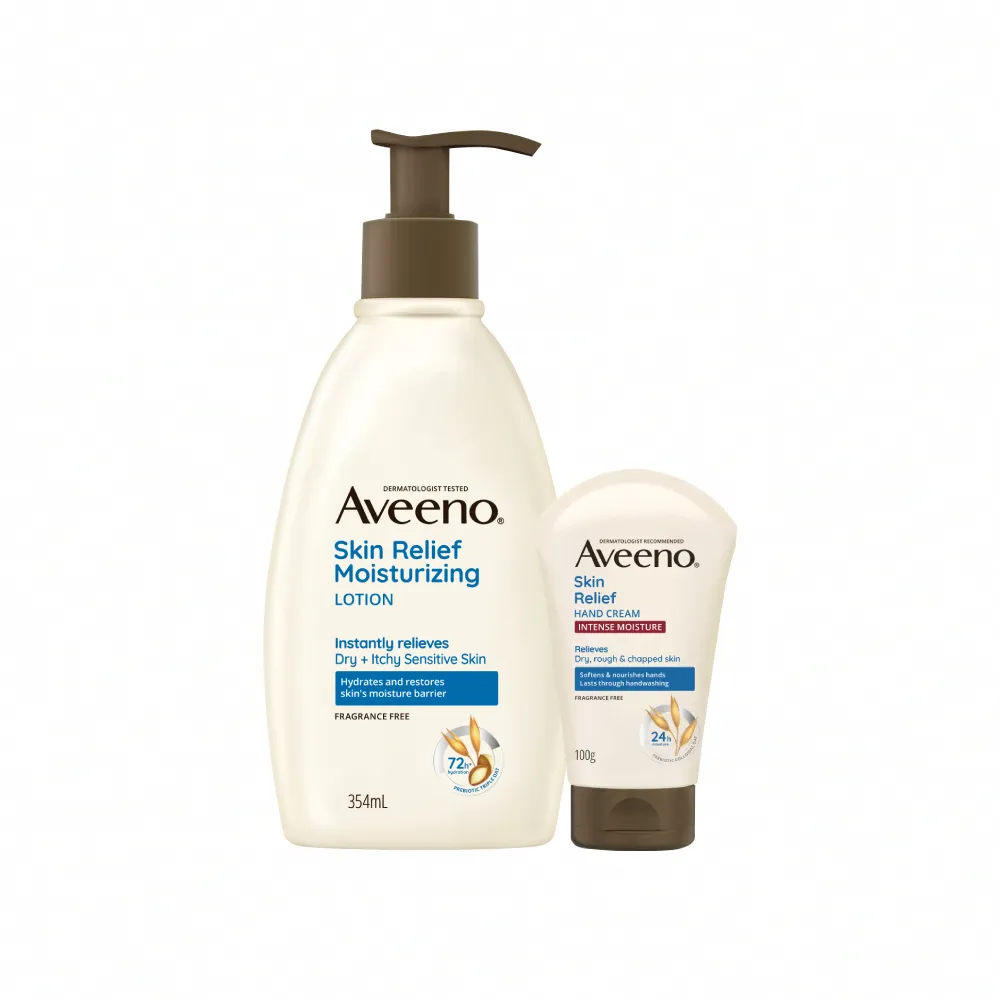 【Aveeno 艾惟諾】燕麥高效舒緩經典修護組(高效保濕乳354mlx1+高效護手霜100gx1)