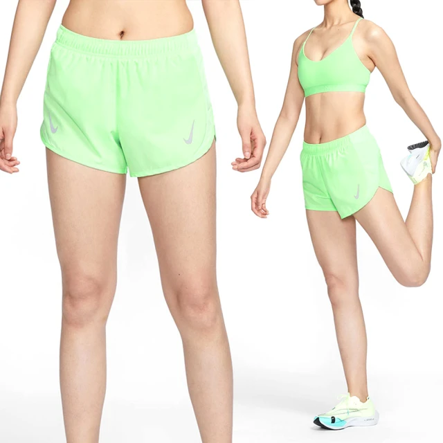 NIKE 耐吉 As Nk Fast Df Tempo Short 女款 螢光綠色 內裡 運動 短褲 DD5936-100