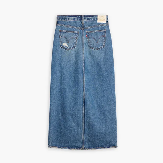 【LEVIS 官方旗艦】女款中腰開岔丹寧牛仔長裙 人氣新品 A7512-0008