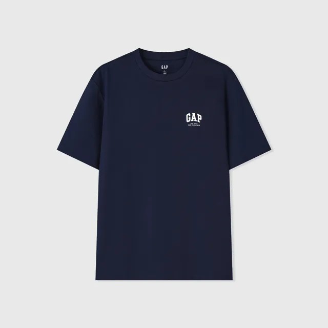 【GAP】男裝 Logo純棉圓領短袖T恤-海軍藍(502307)