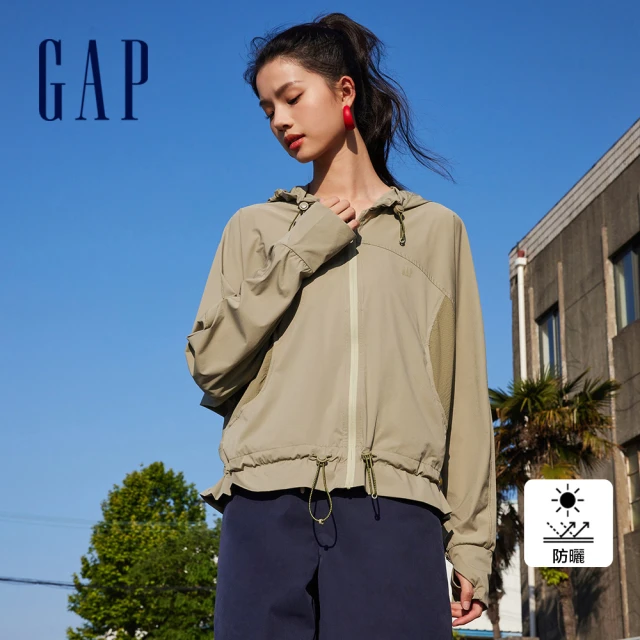 GAP 女裝 Logo印花圓領針織毛衣-海軍藍(891639