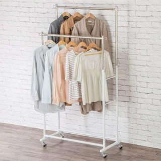 【NITORI 宜得利家居】網購限定 伸縮吊衣桿 MEEK-WH D EC(伸縮吊衣桿)