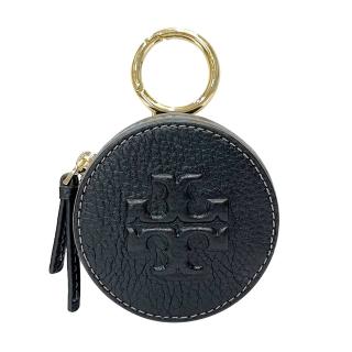 【TORY BURCH】Thea系列簡約黑大TB logo圓形零錢包(150410-001)