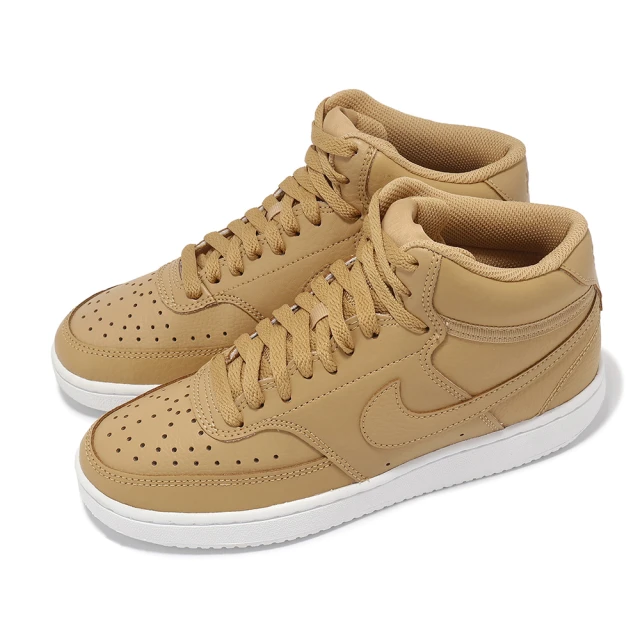 NIKE 耐吉 休閒鞋 Wmns Court Vision Mid 女鞋 棕 白 中筒 皮革 復古(CD5436-700)