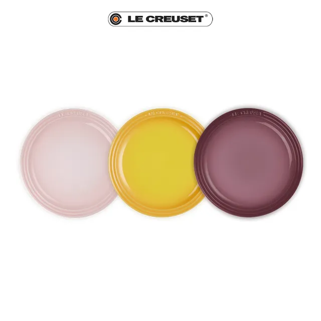 【Le Creuset】瓷器圓盤23cm(無花果/貝殼粉/芥末黃 3色選1)