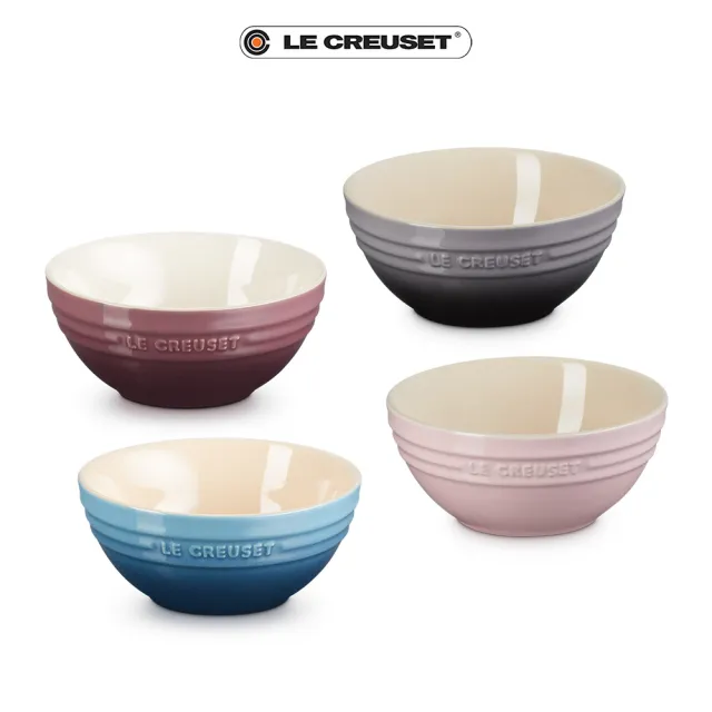 【Le Creuset】瓷器韓式湯碗13cm(燧石灰/無花果 2色選1)