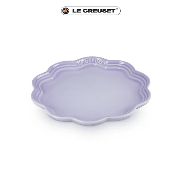 【Le Creuset】瓷器蕾絲花邊盤 22cm(粉彩紫)