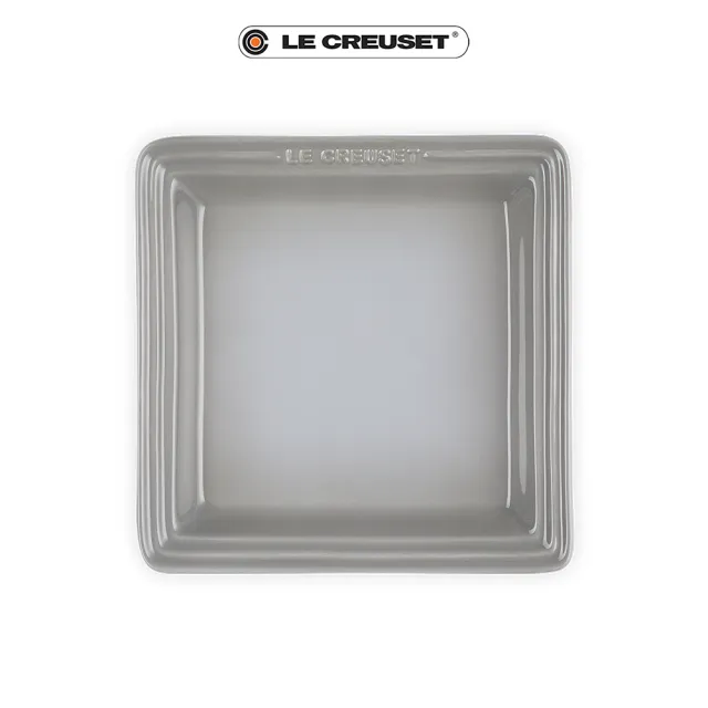 【Le Creuset】瓷器正方盤 21cm(淡粉紅/藍鈴紫/迷霧灰 3色選1)