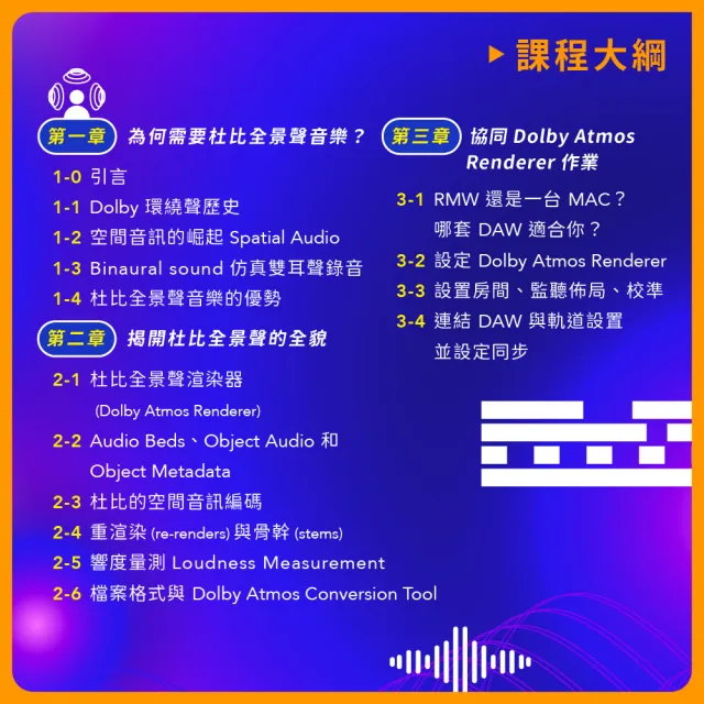 【揚聲堡音樂線上教學】破解杜比全景聲音樂製作 Dolby Atmos - 林尚伯老師(音樂線上課程/實體卡)