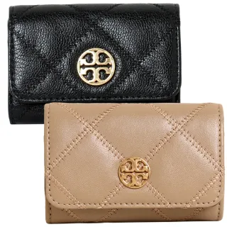 【TORY BURCH】WILLA小圓牌LOGO荔枝紋皮革零錢名片夾(多色任選)