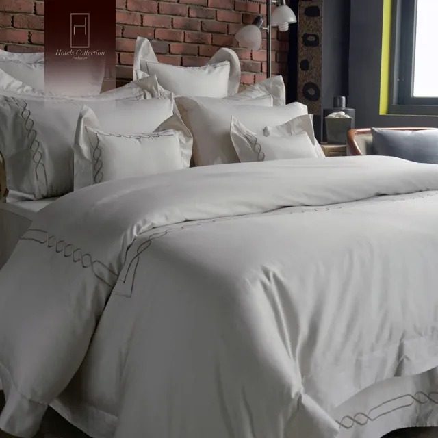 【好傢在】HOTEL STYLE 360織 長纖棉刺繡寢飾｜賈斯坦 七件式床罩組-雙人加大