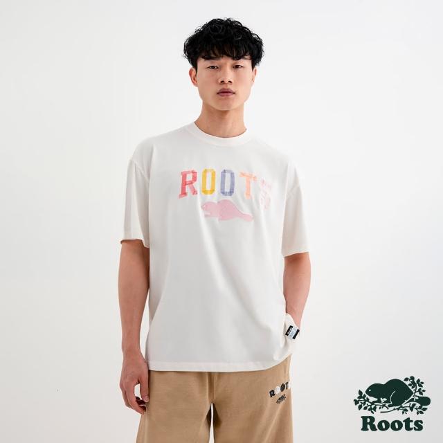 【Roots】Roots 男裝- COLOURFUL ROOTS短袖T恤(椰白色)