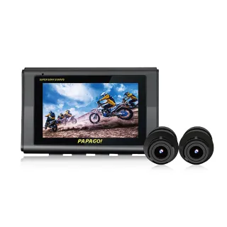 【PAPAGO!】MOTO 5 超級SONY星光夜視 GPS 雙鏡頭 WIFI機車行車紀錄器(贈到府安裝+64G)