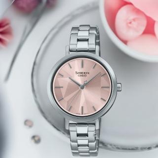 【CASIO 卡西歐】SHEEN 光彩迷人 藍寶石水晶玻璃 指標錶 女錶 禮物(SHE-4558D-4A)