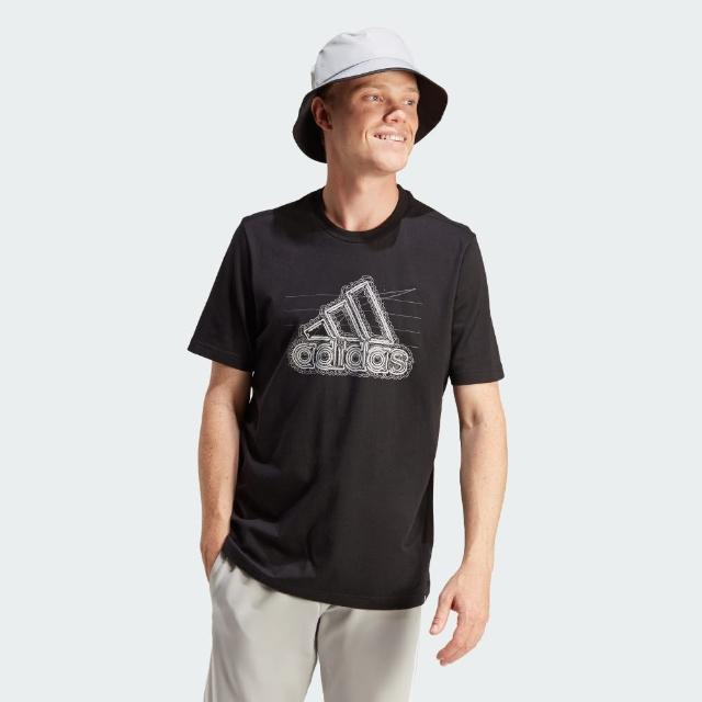 【adidas 愛迪達】上衣 男款 短袖上衣 運動 M GROWTH BOS T 黑 IN6258(S2635)