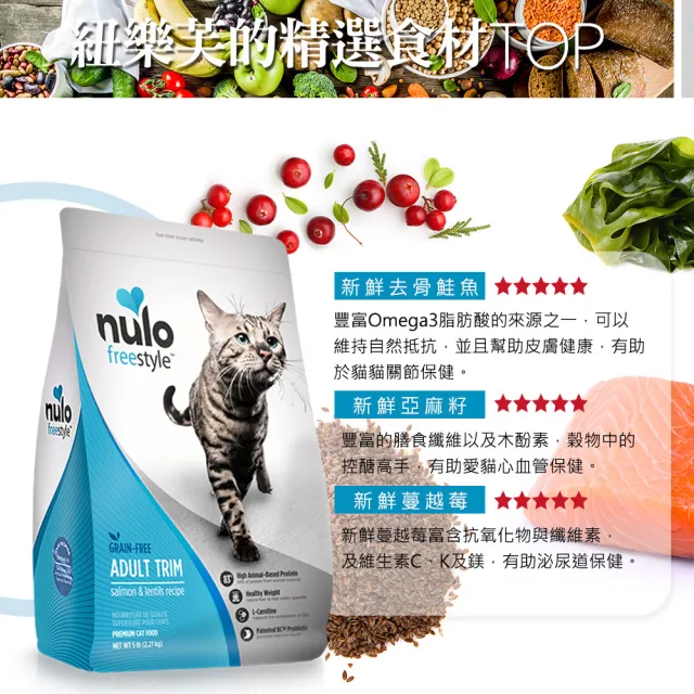 【NULO 紐樂芙】無穀高肉量貓糧-12lbs/5.44kg(貓飼料/全齡貓/高齡貓/室內貓/纖體貓)