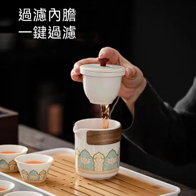 【星優】旅行茶具 茶具組 茶壺 茶杯 日式戶外快客杯(附收納包 攜帶式茶具 外出茶具)