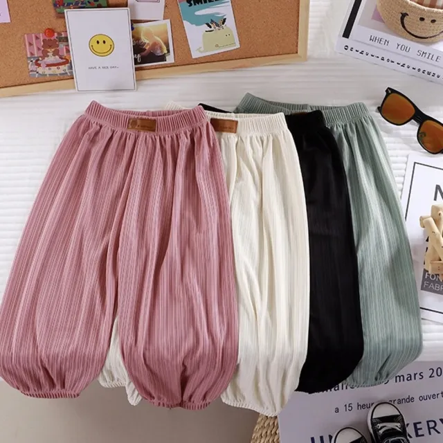 【安朵童舖】現貨韓版兒童冰絲網眼休閒長褲女童冰絲防蚊褲男童網眼長褲童裝(044)