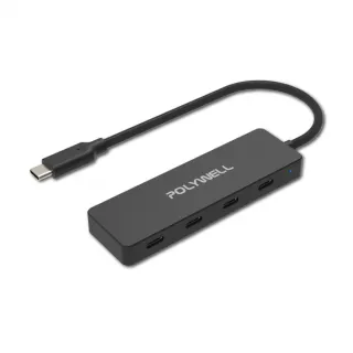 【POLYWELL】USB3.2 Type-C 4埠集線器HUB
