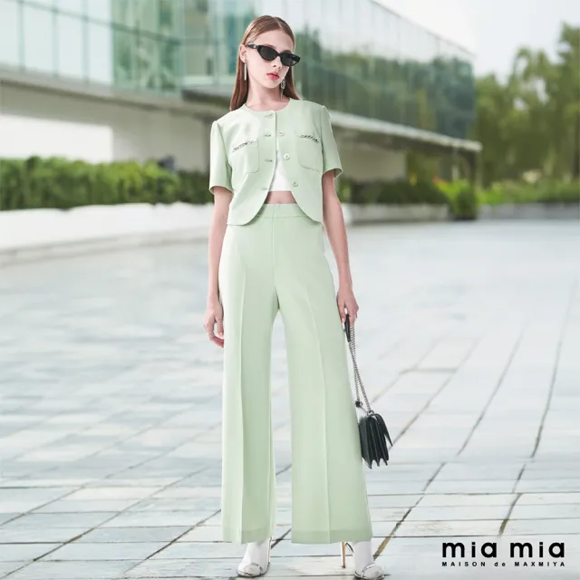 【mia mia】飾鍊西裝寬口褲