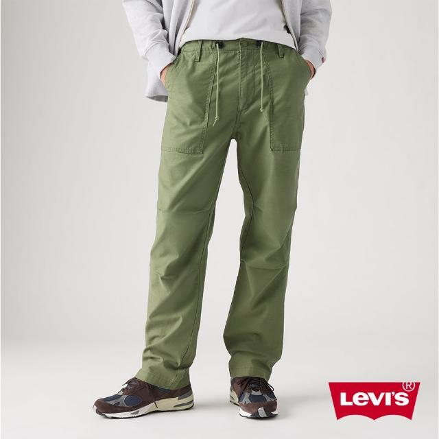 【LEVIS 官方旗艦】男款 LOOSE寬鬆抽繩工作褲 / 軍綠 熱賣單品 A9210-0004