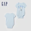 【GAP】嬰兒裝 Logo純棉小熊印花圓領短袖包屁衣-多色可選(402477&427711&434527&505583)