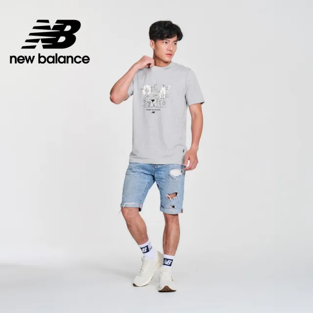 【NEW BALANCE】NB 趣味插圖短袖上衣_男性_白/灰色任選_MT41912AG_MT41912WT(美版 版型偏大)