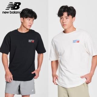 【NEW BALANCE】NB 刺繡標語短T 男性 黑/牙白色任選 MT41908BK MT41908SST(美版 版型偏大)