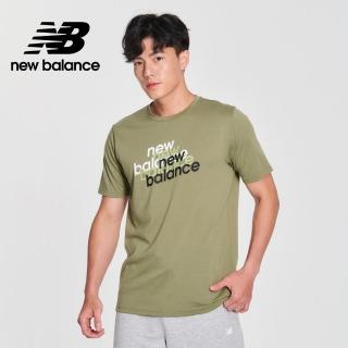 【NEW BALANCE】NB 漸層NB吸濕排汗短袖上衣 MT41071DEK 男性 綠色(美版 版型偏大)