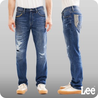 【Lee 官方旗艦】男裝 牛仔褲 / 726 中腰標準小直筒 中藍洗水 / 101+ 系列(LL220046527)