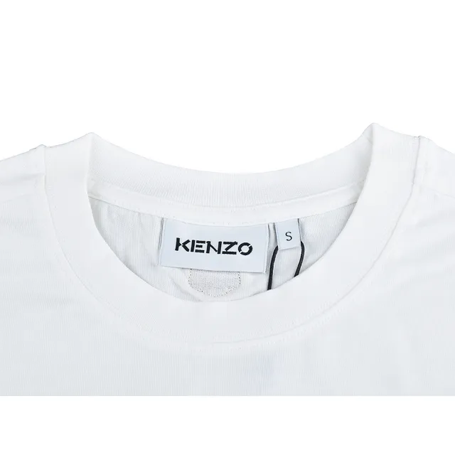 【KENZO】KENZO燙印老虎頭印花LOGO純棉短袖T恤(男款/白)