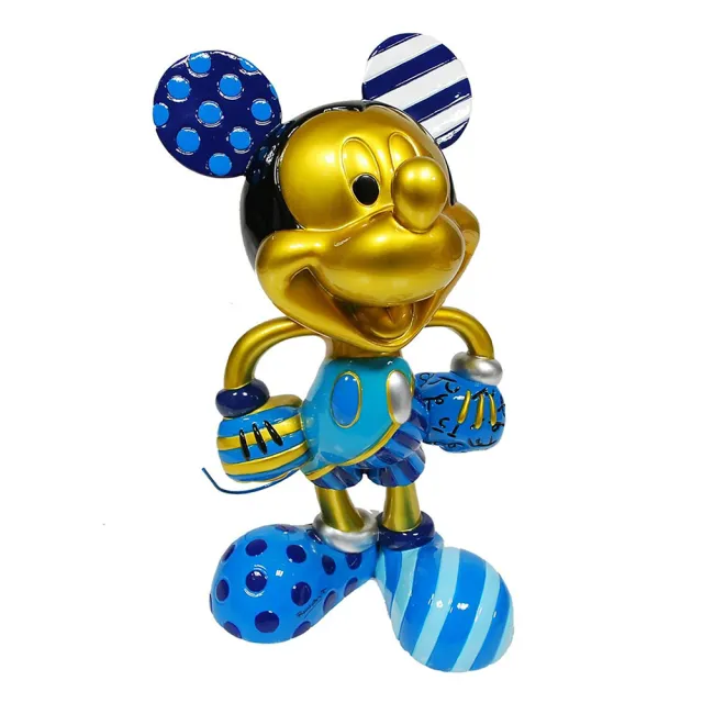 【Enesco】精品家飾 Disney 迪士尼 Romero Britto系列 限定金色米奇NLE居家擺飾 大塑像 藍色