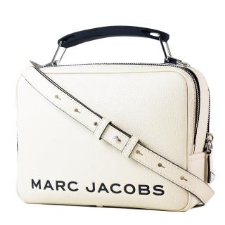 【MARC JACOBS 馬克賈伯】專櫃款 THE BOX23荔枝紋手提/斜背二用包-香草白/中