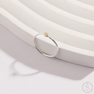 【SPANCONNY 飾品控】繆思MUSE l 黃水晶 S925純銀 l 經典單鑽線戒(品牌獨家設計款)