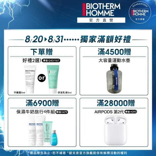 【碧兒泉】官方直營 男仕 長效控油海鹽潔面膠125ml(BIOTHERM男仕保養 洗面乳)