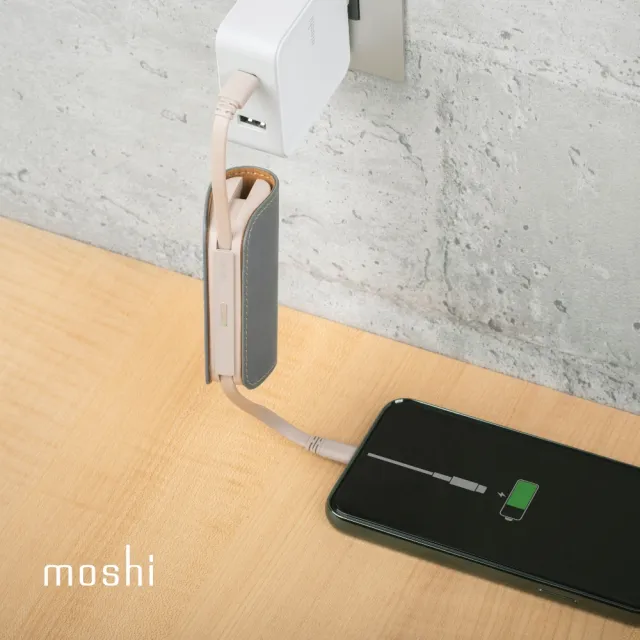 【moshi】IonGo 5K Duo 雙向充電帶線行動電源(USB-C 及 Lightning 雙充電線)