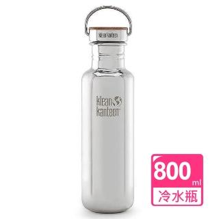 【Klean Kanteen】不鏽鋼冷水杯800ml(鏡面鋼 竹片鋼蓋)