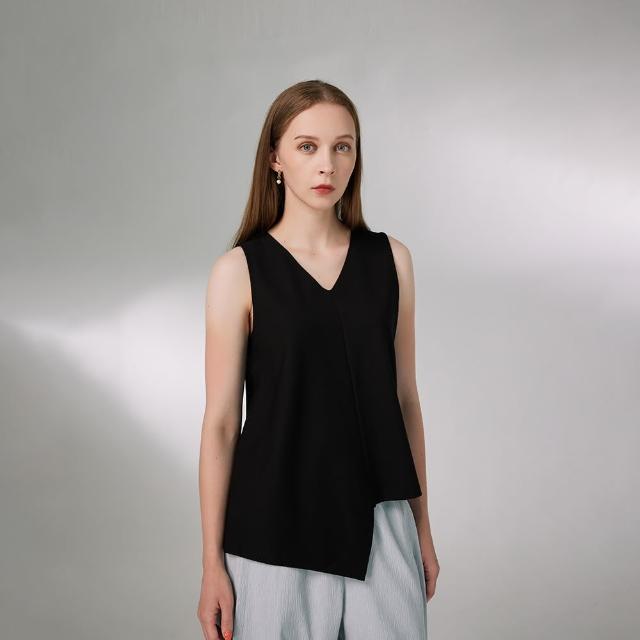 【giordano ladies】24SS_不對稱剪裁V領背心(02324024)