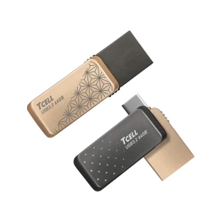 【TCELL 冠元】2入組-Type-C USB3.2 64GB 雙介面OTG大正浪漫隨身碟