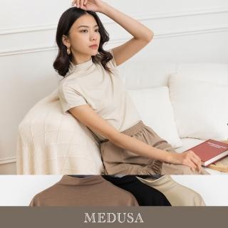 【MEDUSA 曼度莎】現貨-ICare 百搭小高領短袖內搭上衣 - 3色（F）｜女休閒上衣 素面內搭 高彈性(306-60101)
