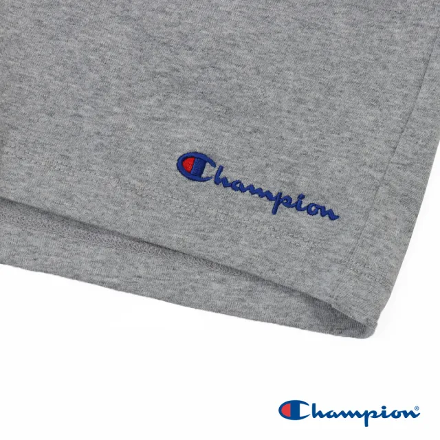 【Champion】官方直營-純棉草寫LOGO刺繡短褲-女(灰色)