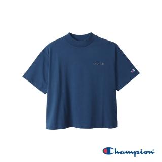 【Champion】官方直營-寬版印花短袖TEE-女(深藍色)