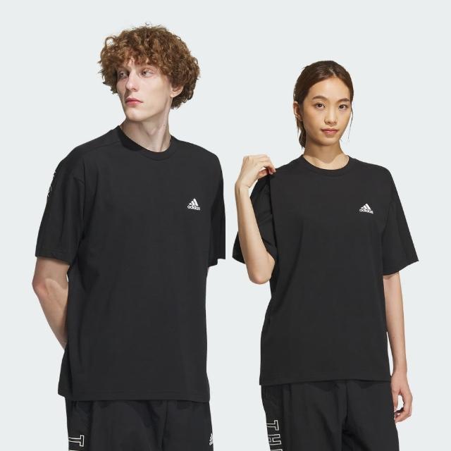 【adidas 愛迪達】上衣 男款 短袖上衣 運動 WORD S/S TEE 黑 IM8770