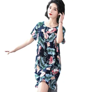 【AMIE 艾米韓系】現貨花版棉稠休閒睡衣居家服(共1色)